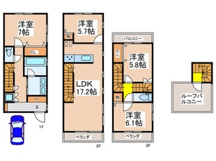 祖師谷４丁目戸建の物件間取画像